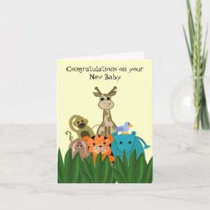 Carte Félicitations pour le nouveau bébé du zoo