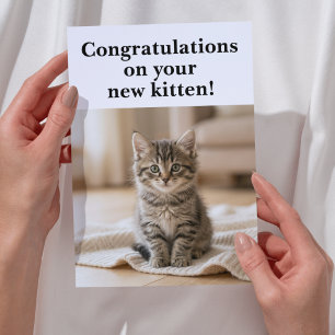 Carte Félicitations pour le nouveau chaton Doux et senti