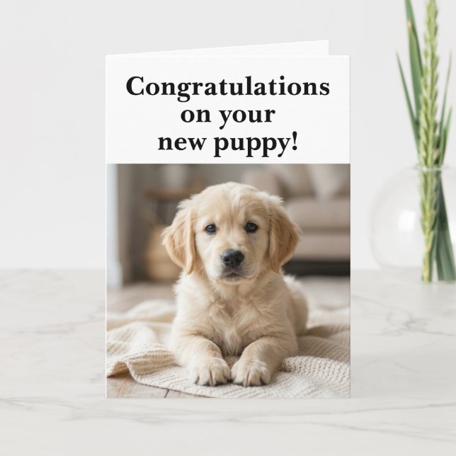 Carte Félicitations pour le nouveau chiot drôle  (Devant)