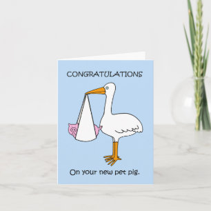 Carte Félicitations pour le nouveau cochon d'animal de c