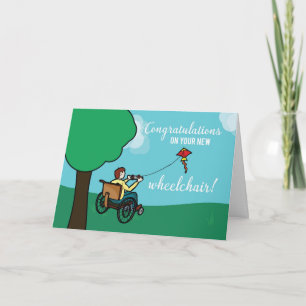 Carte Félicitations pour le nouveau fauteuil roulant, ga