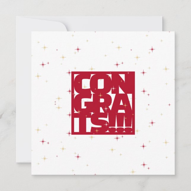 Carte Félicitations pour le nouveau travail (Rouge) (Devant)