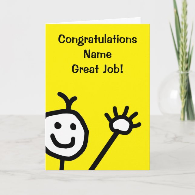 Carte Félicitations pour le petit visage jaune mignon so (Devant)
