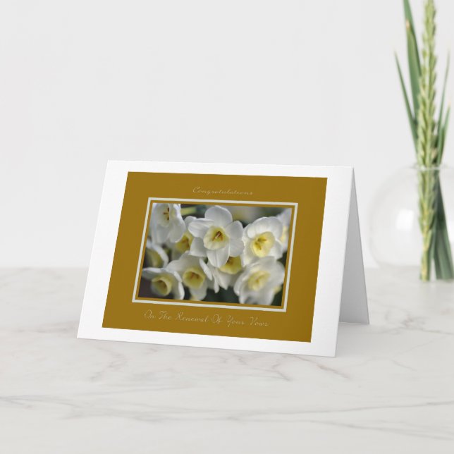 Carte Félicitations Pour Le Renouveau De Vos Voeux (Devant)