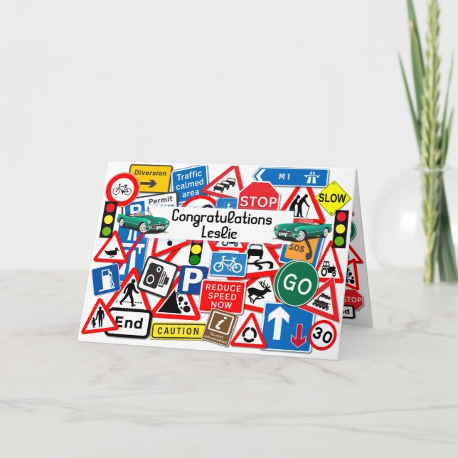 Carte Félicitations pour le test de conduite (Devant)