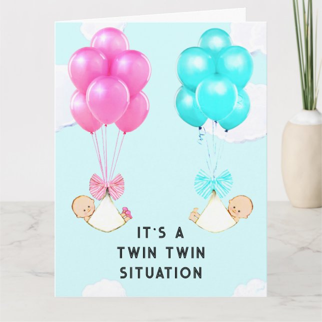 Carte Félicitations pour les bébés jumeaux (Devant)