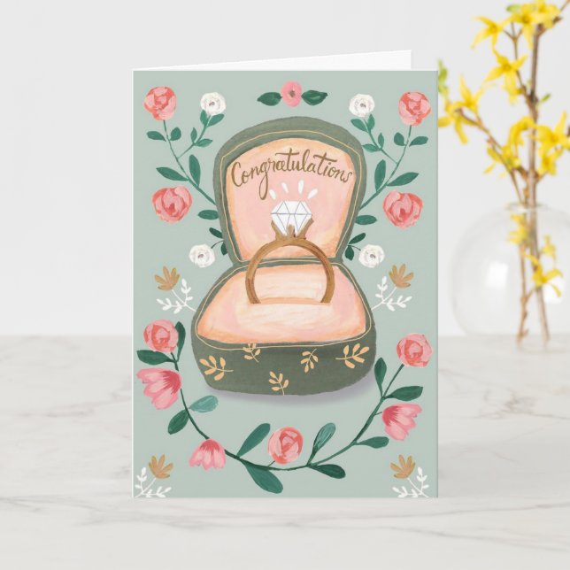 Carte Félicitations pour les fiançailles (Fleur jaune)