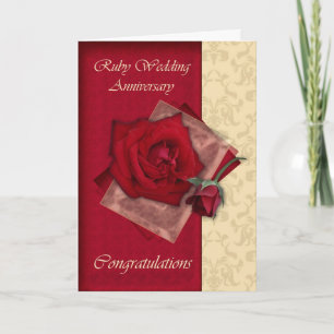 Carte Félicitations pour les noces de rubis