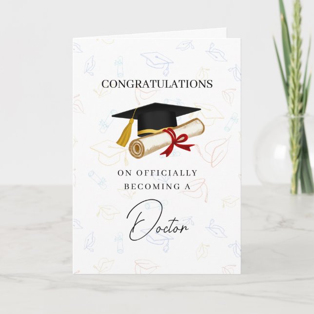 Carte Félicitations pour l'obtention du diplôme de docte (Devant)