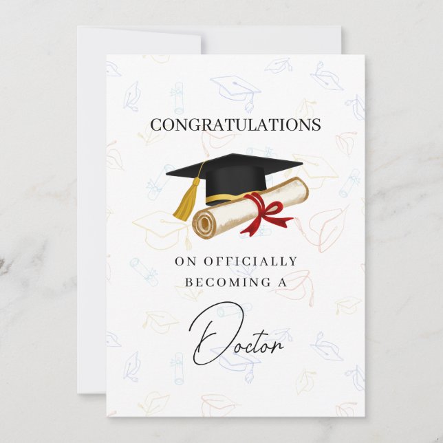 Carte Félicitations pour l'obtention du diplôme de médec (Devant)