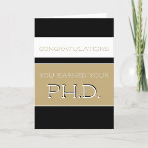 Carte Félicitations pour l'obtention du doctorat (Ph.D.)