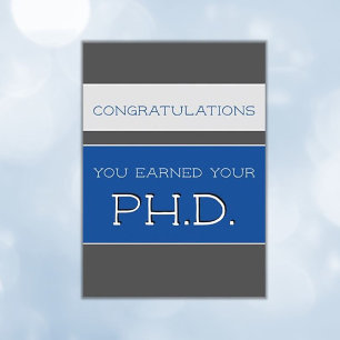 Carte Félicitations pour l'obtention du doctorat (Ph.D.)