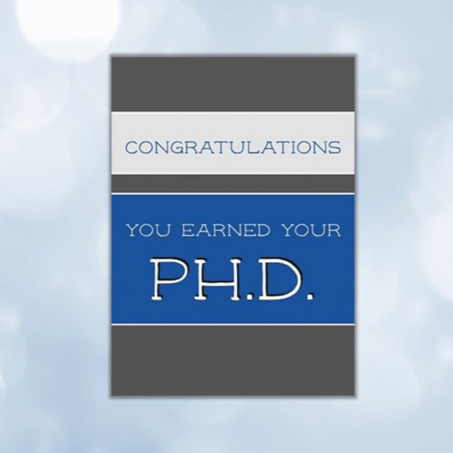 Carte Félicitations pour l'obtention du doctorat (Ph.D.) (Créateur téléchargé)
