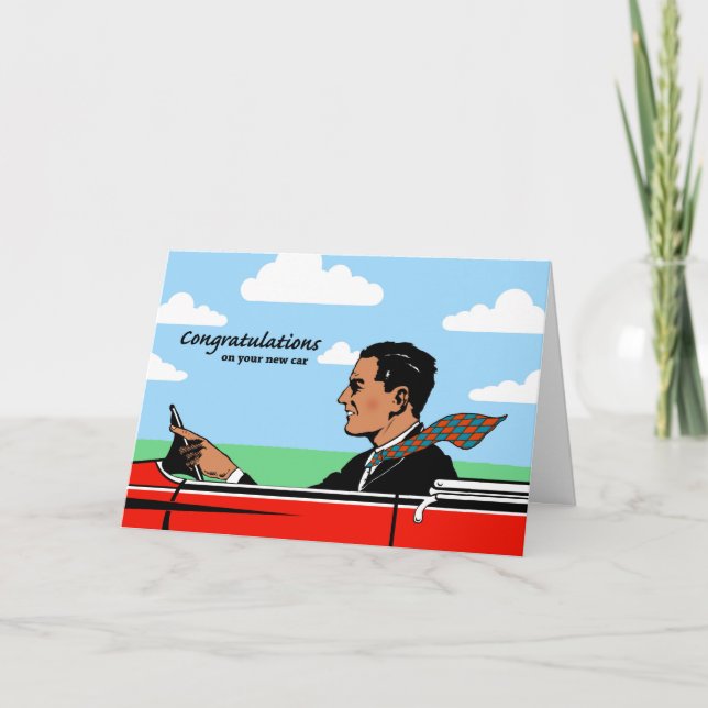 Carte Félicitations pour nouvelle voiture pour papa, voi (Devant)