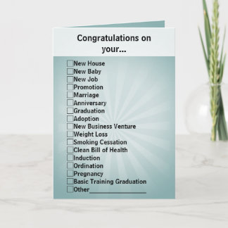 Carte Félicitations pour toutes les fonctions