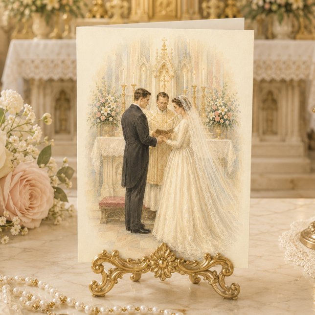 Carte Félicitations pour un mariage catholique tradition (Créateur téléchargé)