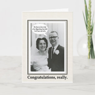 Carte Félicitations pour un mariage de loosers - DRÔLE