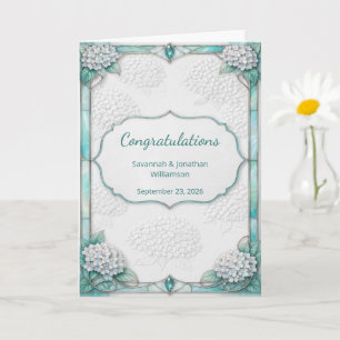 Carte Félicitations pour un mariage élégant aux fleurs b