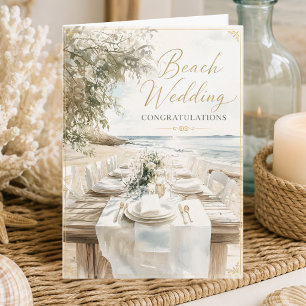 Carte Félicitations pour un mariage sur la plage Jour de