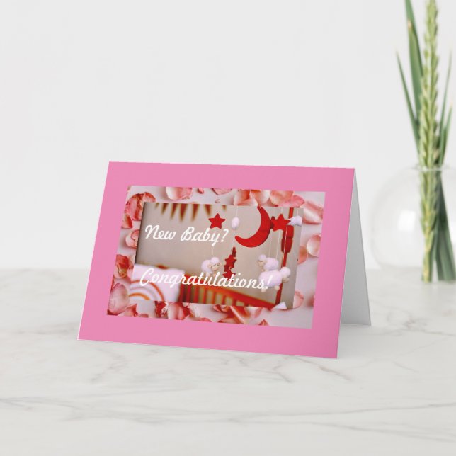 Carte Félicitations pour un Nouveau Bébé, 5" x 7"  (Devant)