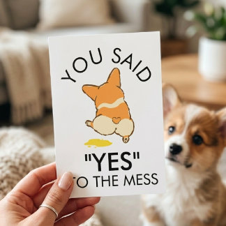 Carte Félicitations pour un nouveau chiot Corgi drôle
