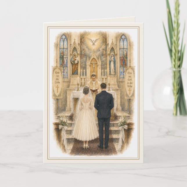Carte Félicitations pour une messe de mariage catholique (Devant)