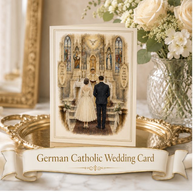 Carte Félicitations pour une messe de mariage catholique (Créateur téléchargé)
