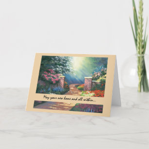 Carte Félicitations pour une nouvelle maison avec un jar