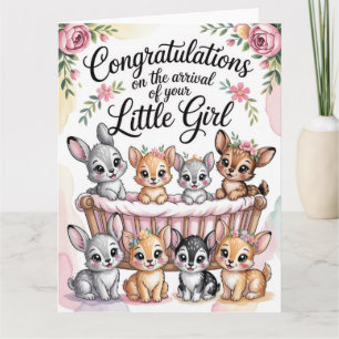 Carte Félicitations pour une nouvelle petite fille avec 
