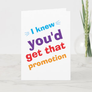 Carte félicitations pour une promotion de job amusante