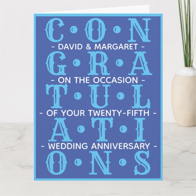 Carte Félicitations pour votre anniversaire de Mariage (Devant)
