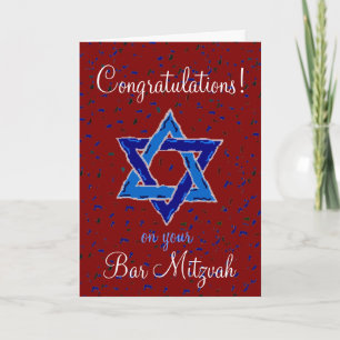 Carte Félicitations pour votre Bar Mitzvah