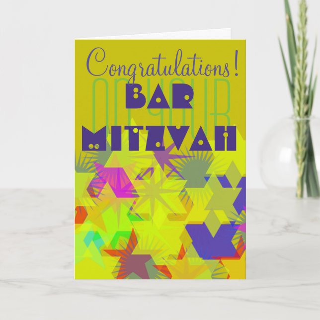 Carte Félicitations pour votre Bar Mitzvah (Devant)