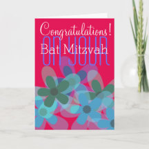 Félicitations pour votre Bat mitzvah floral