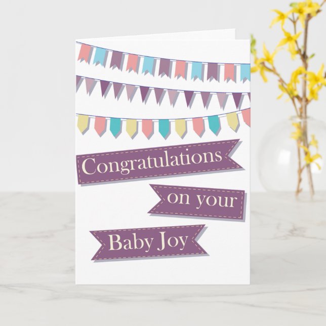 Carte Félicitations pour votre bébé (Fleur jaune)