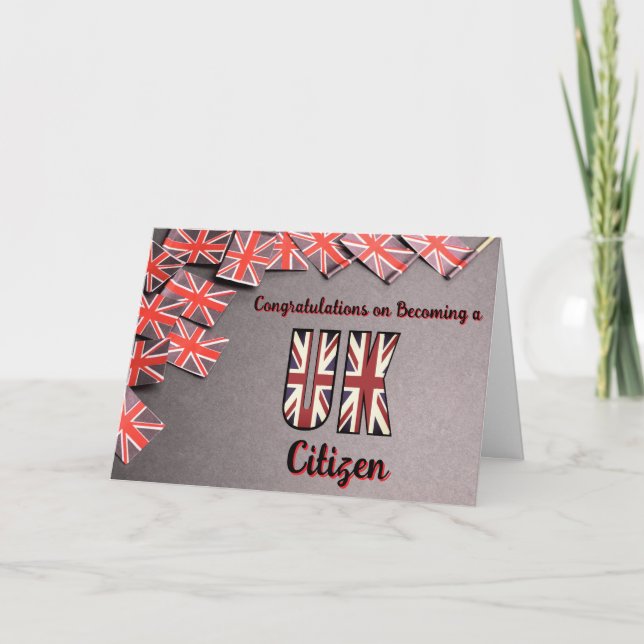 Carte Félicitations pour votre citoyenneté britannique n (Devant)