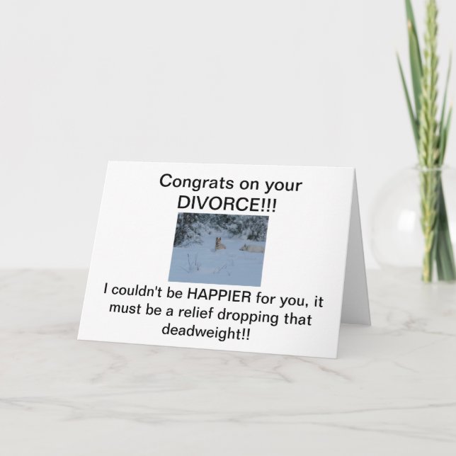 Carte Félicitations pour votre DIVORCE ! (Devant)