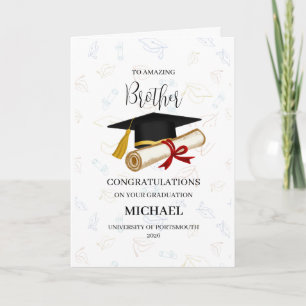 Carte Félicitations pour votre frère diplômé