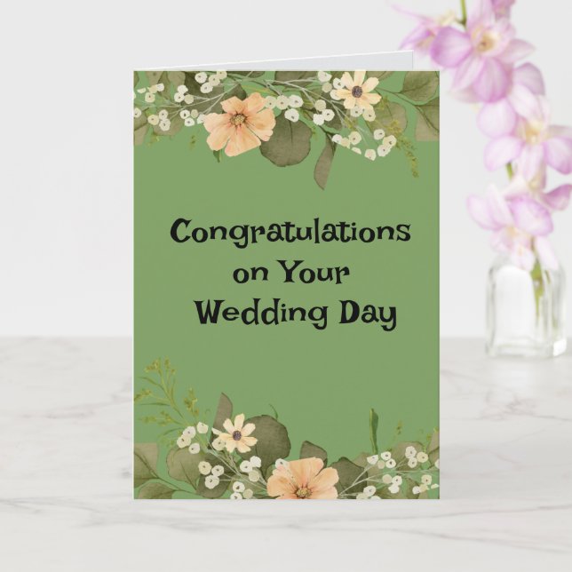 Carte Félicitations pour votre jour de mariage (Orchidée)