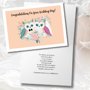 Carte Félicitations pour votre jour de mariage Mignons h