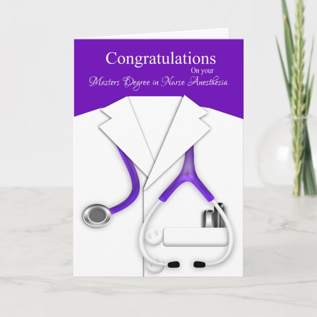 Carte Félicitations pour votre maîtrise en anesthésie (Devant)
