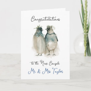 Carte Félicitations pour votre mariage Mignons manchot