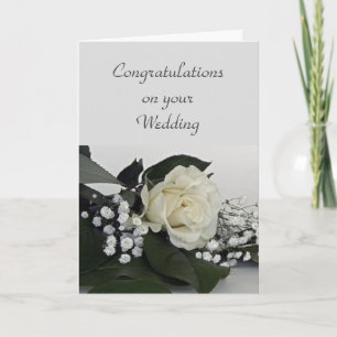Carte Félicitations pour votre mariage Rose Blanche