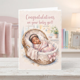 Carte Félicitations pour votre nouveau bébé fille