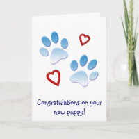 Félicitations pour votre nouveau chiot