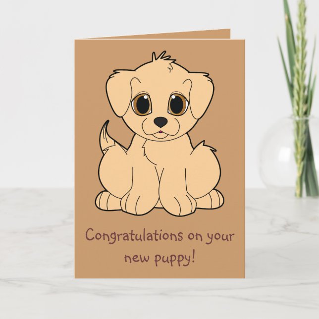 Carte Félicitations pour votre nouveau chiot (Devant)