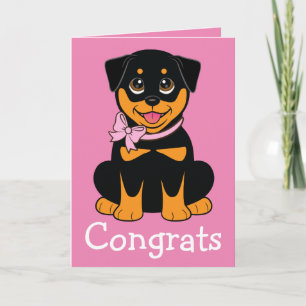 Carte Félicitations pour votre nouveau Rotweiller