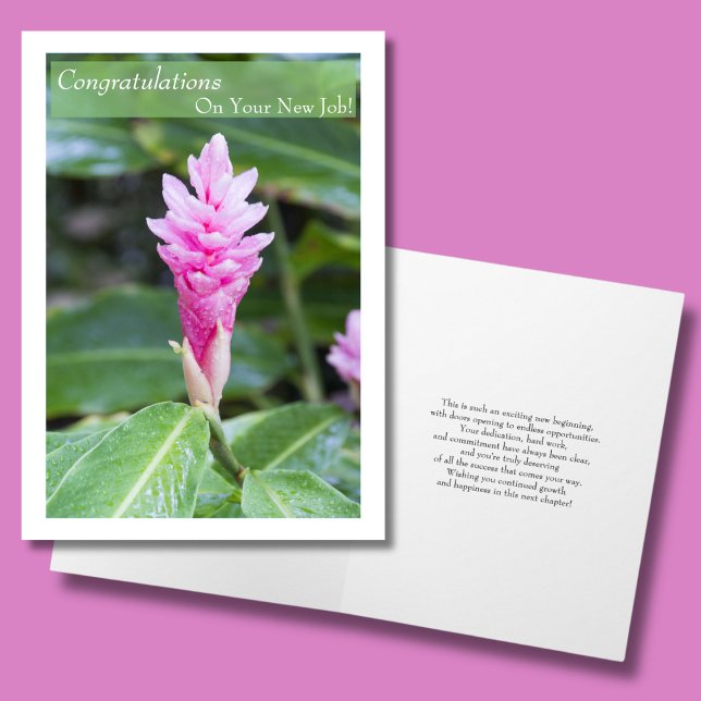 Carte Félicitations pour votre nouvel emploi Fleur de gi (Créateur téléchargé)
