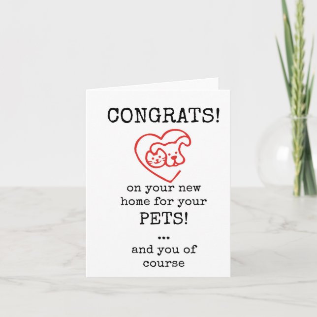 Carte Félicitations pour votre nouvelle maison pour votr (Devant)