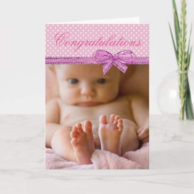 Carte Félicitations pour votre nouvelle petite fille (Devant)